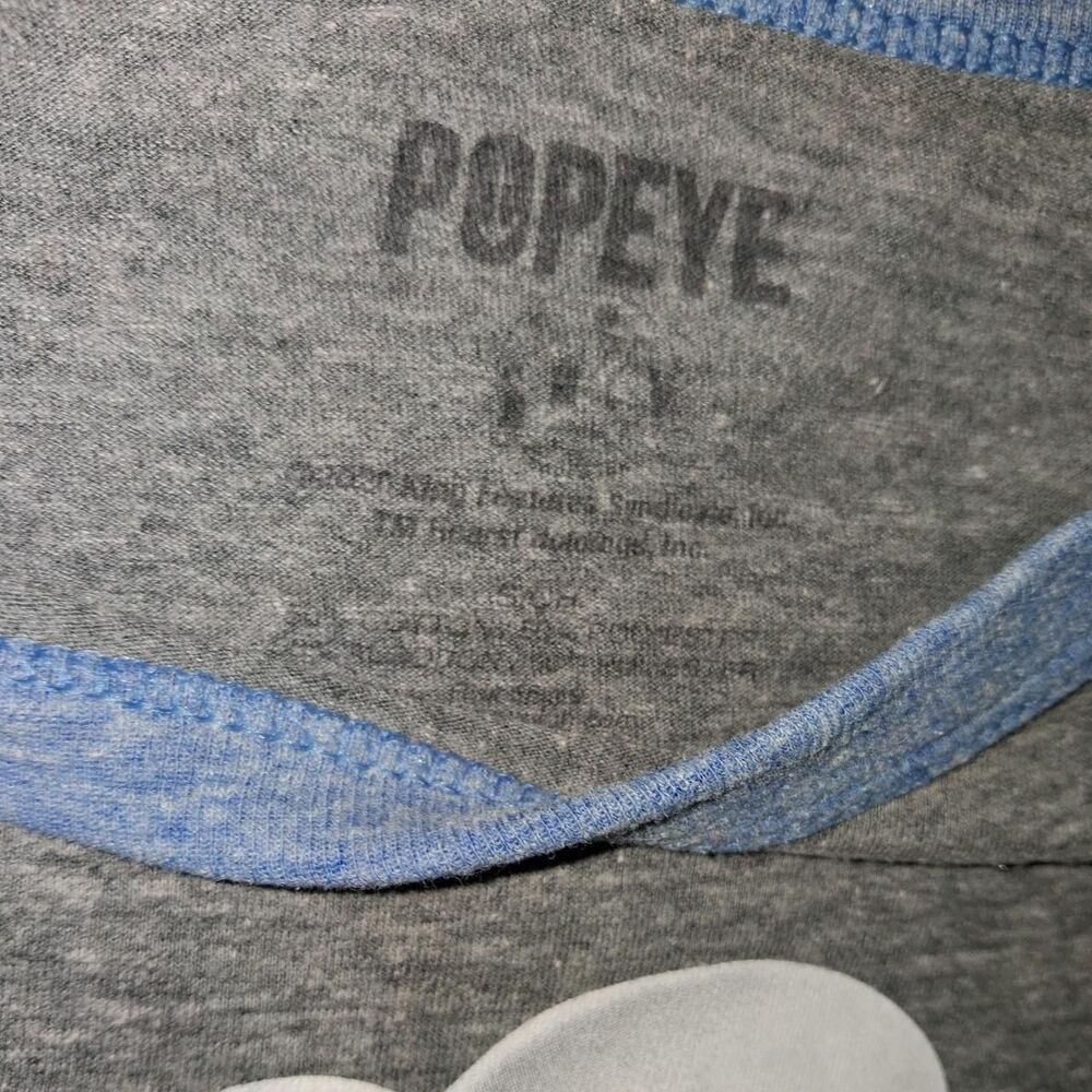 Popeye Women's Blue and Grey T-shirt